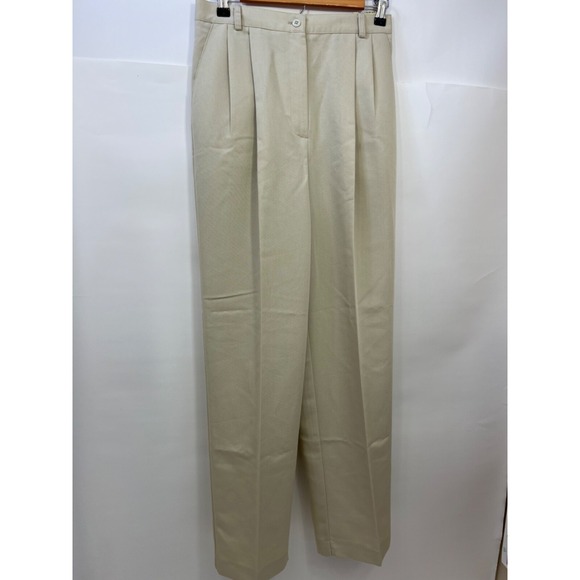 Van Heusen Basic Gabardine Pant Pleated Front Lightweight Beige Size 08 Reg NWT - Picture 1 of 11